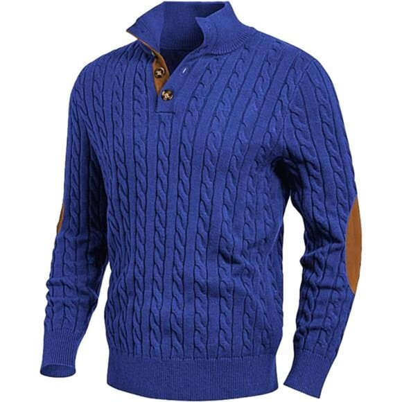 Other - NEW Men's Cable Knit Pullover Sweater Casual Long Sleeve Stand Collar